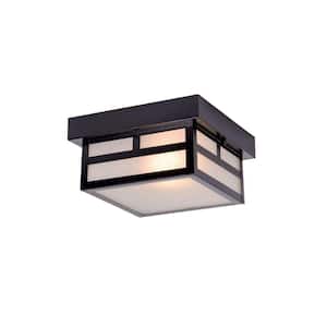 Artisan Collection 1-Light Matte Black Outdoor Ceiling-Mount Light