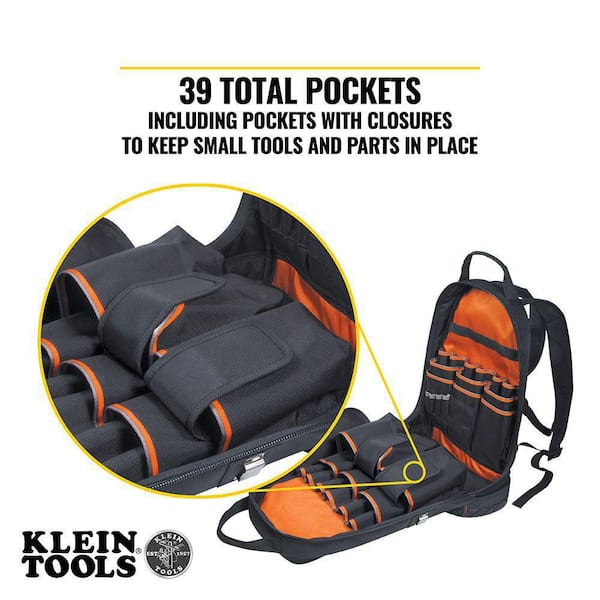 Klein Tools 14 in. 40 Pockets Tradesman Pro XL Tool Bag Backpack, Camo  62800BPCAMO - The Home Depot