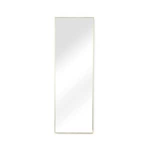 22 in. W x 65 in. H Rectangular Aluminum Framed Wall Mount or Floor Standing Modern Bathroom Vanity Mirror Gold