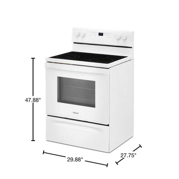 whirlpool stove white electric