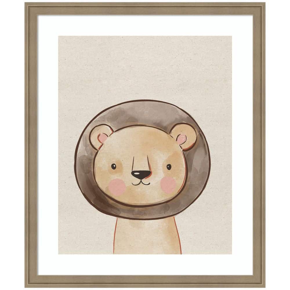 "Florence ""Baby Animal Lion Natural"" by The Creative Bunch Studio Animals Framed Art Print 26 in. x 22 in." price history on PriceWatchPro