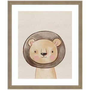 Florence ''Baby Animal Lion Natural'' by The Creative Bunch Studio Animals Framed Art Print 26 in. x 22 in.