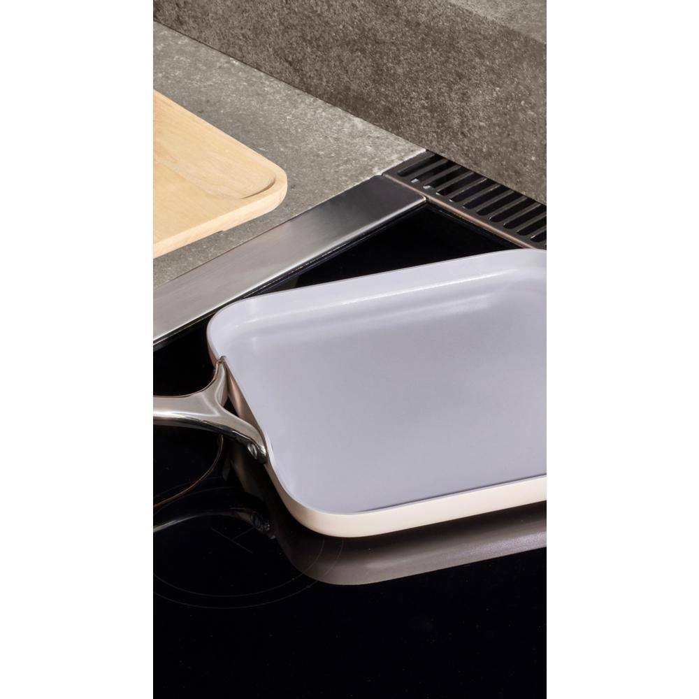 Cream 11" Ceramic Nonstick Square Griddle Pan