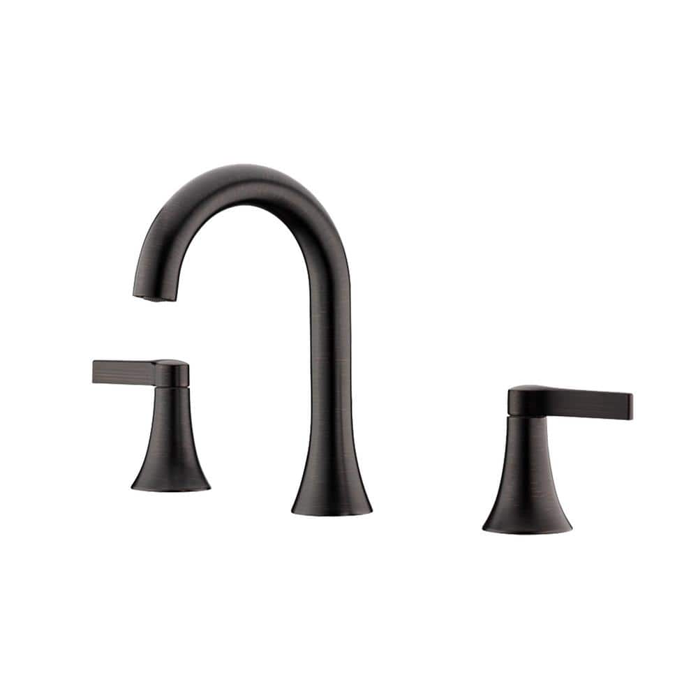 Oil Rubbed Bronze Widespread Bathroom Faucet with Drain Assembly