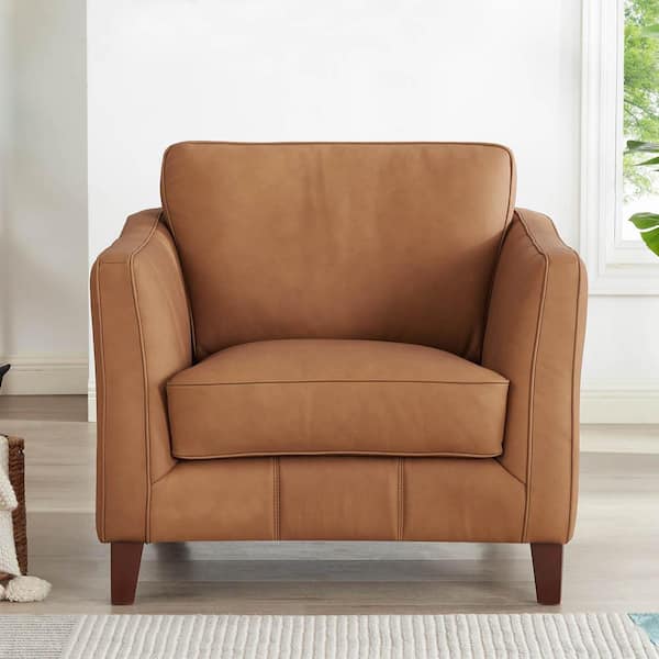 Monument Cinnamon - Brown Leather Upholstery Fabric -  www.