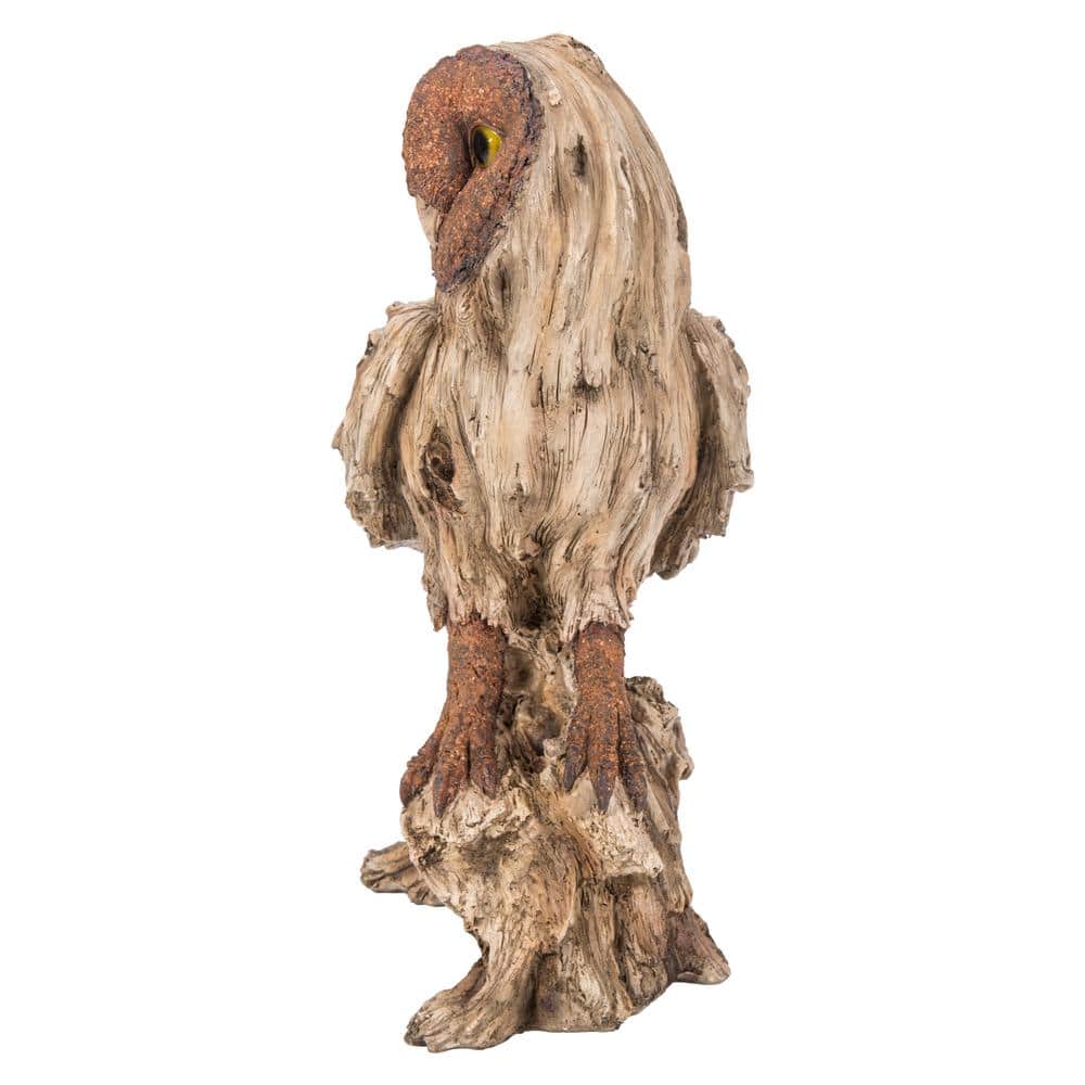 Rustic Driftwood Barn Owl Garden Statue