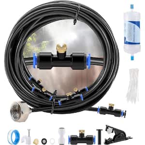 26 ft. Misting Line Misting Cooling System with Water Filter, 10 Copper Nozzles Plus Brass Adapter for Garden, Backyards
