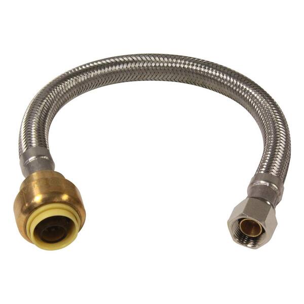 1/2 in. FIP x 3/8 in. FIP x 16 in. Flexible Braided Stainless Steel