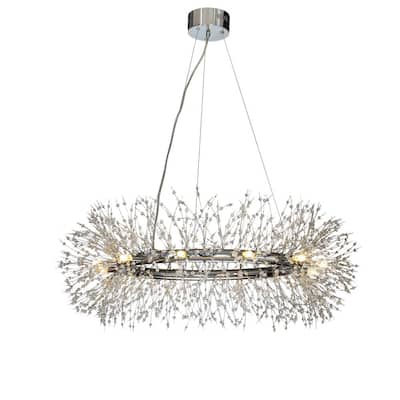 OmniLucent ARCD32C-6348 Snyder Collection Chandelier with 20 Lights and Clear Crystals Chrome Finish 32 x 32 x 5.11 