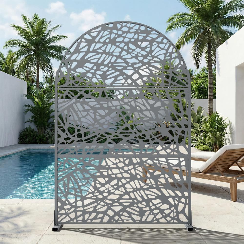 47 in. W x 72 in. H Light Gray Galvanized Steel No Dig Mesh Net Cut Outdoor Privacy Screen (1-Pack) price history on PriceWatchPro