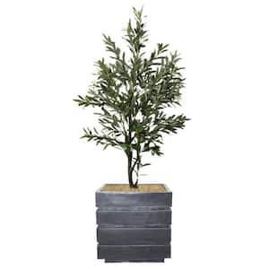 66 in. fake olive tree in a fiberstone planter