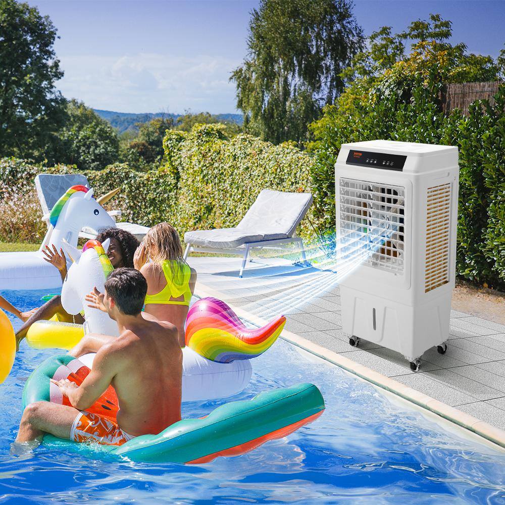 VEVOR 3100 CFM White Portable Evaporative Air Cooler with Remote Control