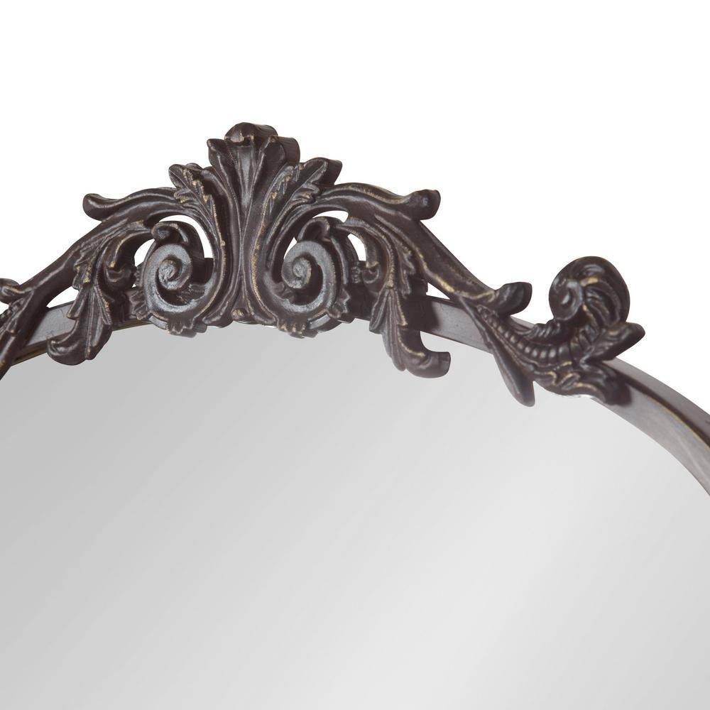 Arendahl Vintage Bronze Arched Wall Mirror with Garland Crown