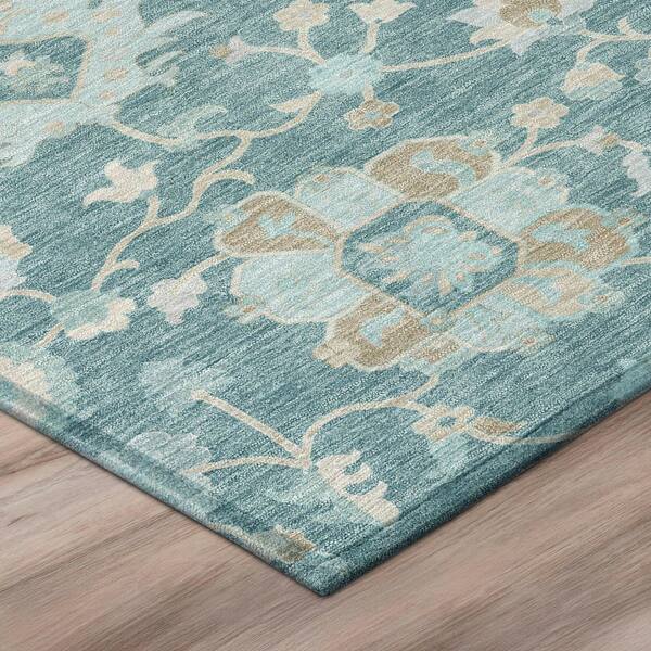 Chantille Machine Washable Indoor/Outdoor Abstract ACN2930 Teal 3 ft. x 4 ft. Area Rug