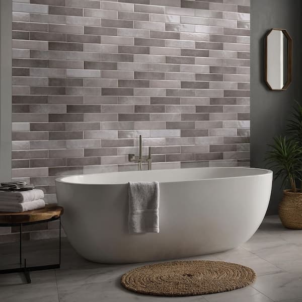 Lakeview Storm 3 in. x 12 in. Glossy Ceramic Subway Wall Tile (5.5 sq. ft./Case)