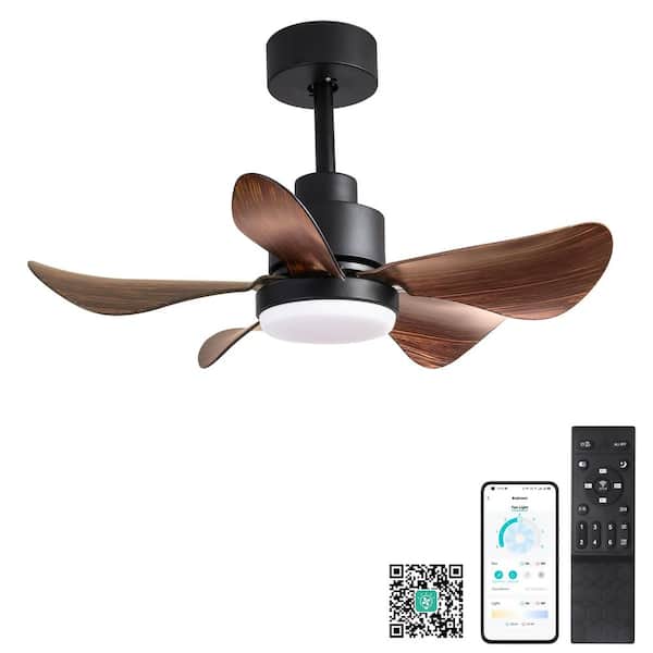 2.33 ft. Black 110-Volt Ceiling Fan with Light remote control, 5 Reversible Blades 6 Speeds 3 Colors for Bedroom Kitchen