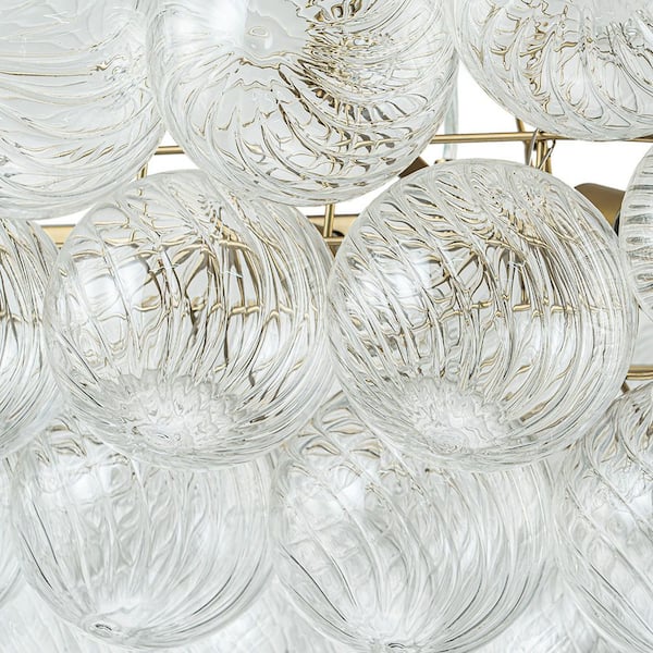 HUOKU Neuvy 8-Light 50.4 in. W Brass Chandelier with Swirled
