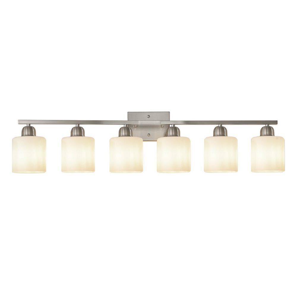 38.2 in. 6-Light Modern Chrome Bathroom Vanity Wall Light with Frosted Glass Shades price history on PriceWatchPro