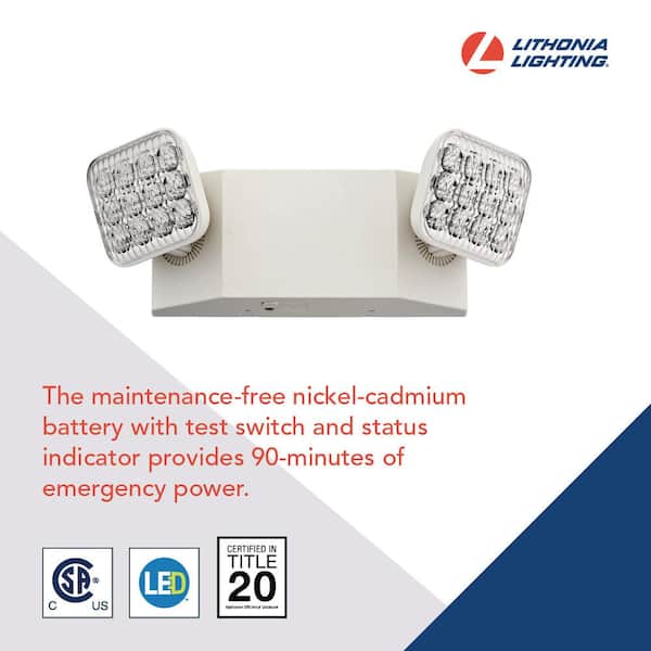 Rectangle 11-Watt Equivalent Integrated LED White Emergency Light with  Ni-Cad 6.0-Volt Battery