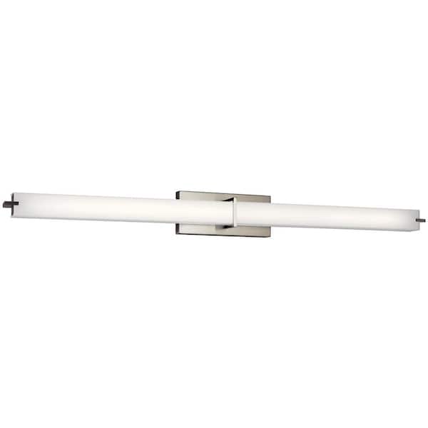 KICHLER Independence 49.25 in. Brushed Nickel Integrated LED Transitional Linear Bathroom Vanity Light Bar