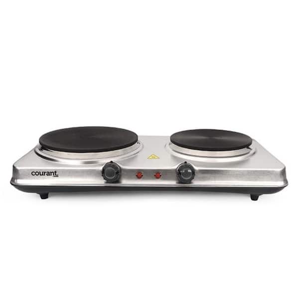 Courant 9.45-in 2 Burners Stainless Steel Electric Hot Plate in