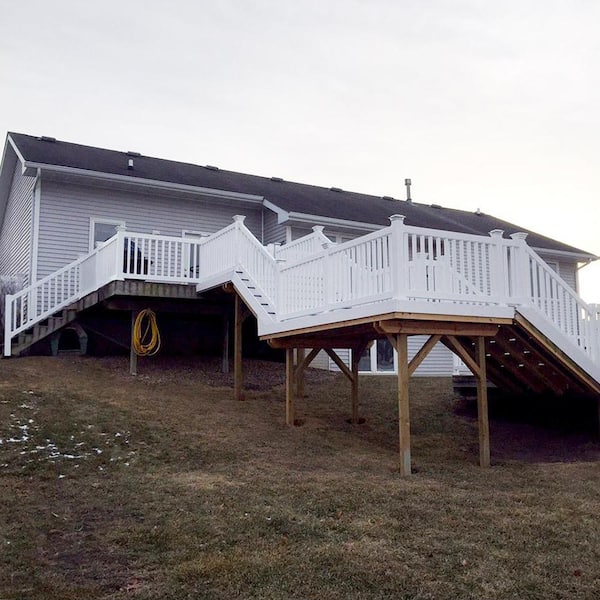 Weatherables Naples 3 ft. H x 6 ft. W White Vinyl Stair Railing Kit