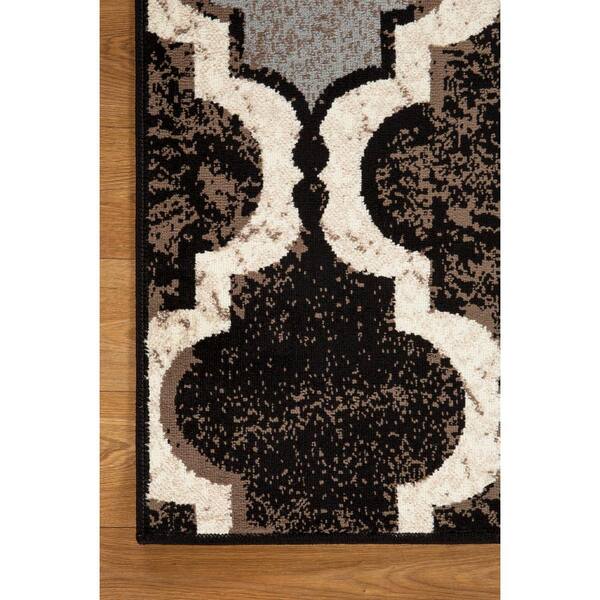 World Rug Gallery Modern Swirl Design Non-Slip (Non-Skid) Gray 24