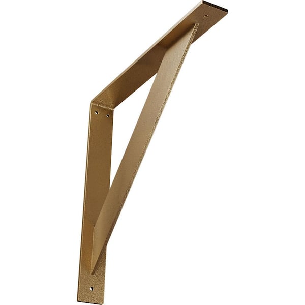 Ekena Millwork 2 in. x 16 in. x 16 in. Steel Hammered Gold Traditional Bracket
