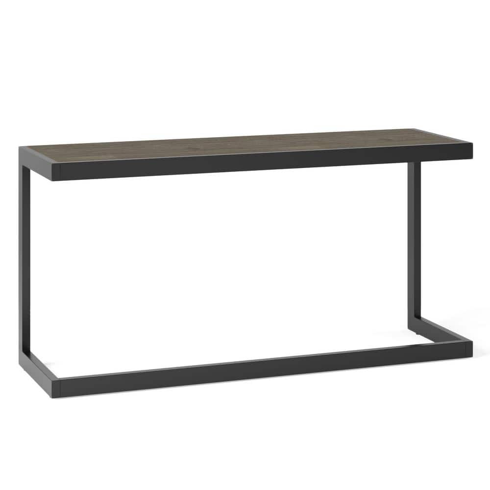 Erina 52'' Distressed Gray Acacia Wood and Metal Console Table