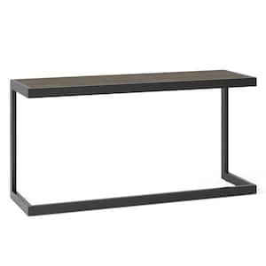 Erina Solid Acacia Wood and Metal 52 in. Wide Industrial Console Sofa Table in Distressed Grey