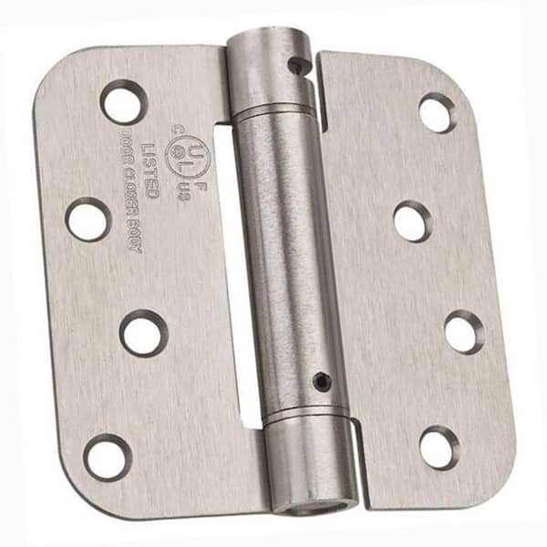 Pack of 16 W2Ent 4x4 Adjustable Self Closing Spring Hinges with 5/8 Radius Corners Satin Nickel Finish 