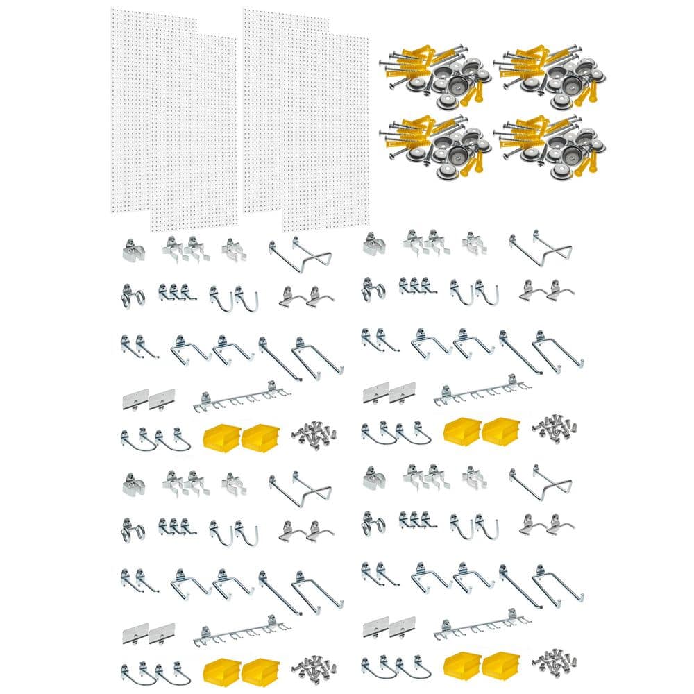 Triton Products DuraHook 2-Piece Steel Pegboard Shelf in White (12-in W
