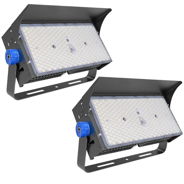 Outdoor 39000 Lumens 120° Bronze Stadium Light 1500-Watt Equivalent 5000K Integrated LED Floodlight ETL Listed (2-Pack)