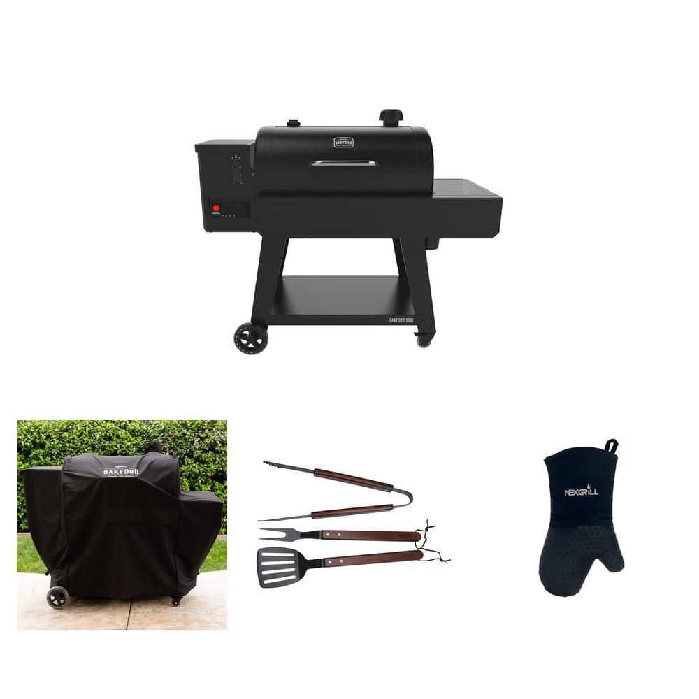 Nexgrill Oakford 1000 Wifi Pellet Grill Smoker, Grill Cover, Grill Tool ...