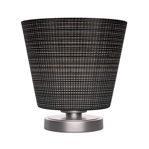 Unbranded Quincy 10 in. Graphite Accent Lamp with Glass Shade