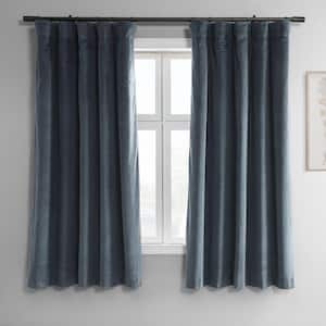 Midnight Blue Rod Pocket Blackout Curtain - 50 in. W x 63 in. L (1 Panel)
