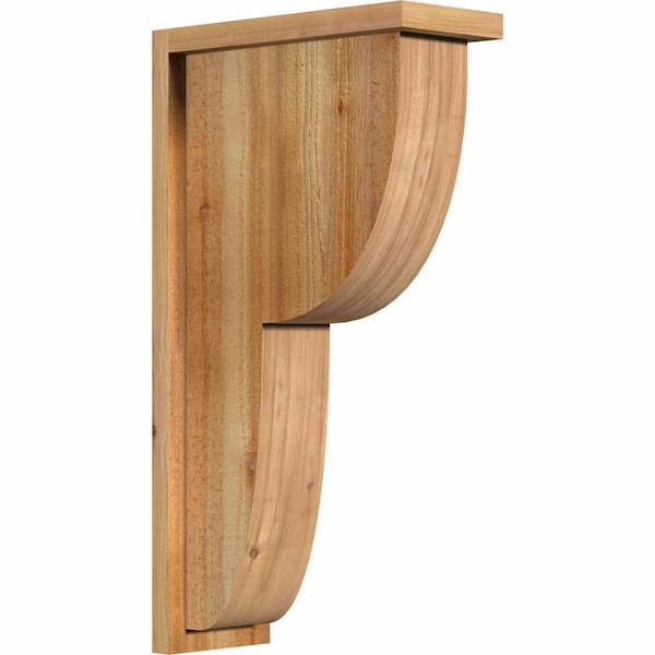 Ekena Millwork 6 in. x 14 in. x 26 in. Western Red Cedar Crestline Rough Sawn Corbel with Backplate