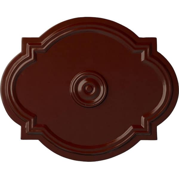 Ekena Millwork 1" x 21-1/4" x 17-3/8" Polyurethane Waltz Ceiling Medallion, Brushed Mahogany