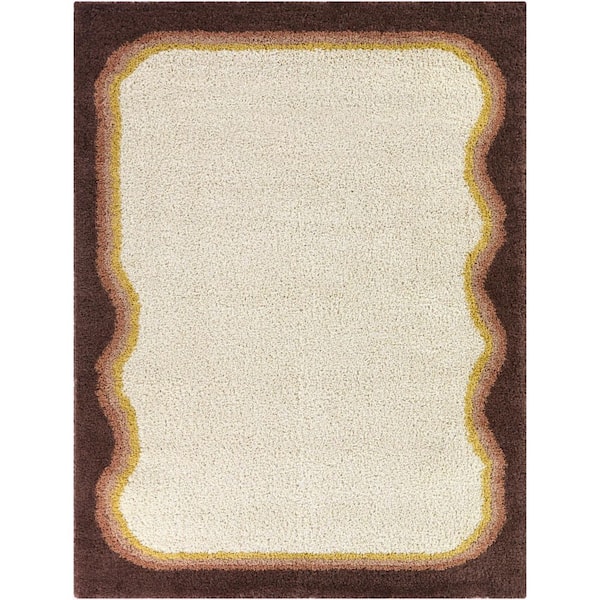 Feinman Wine 5 ft. 3 in. x 7 ft. Border Area Rug