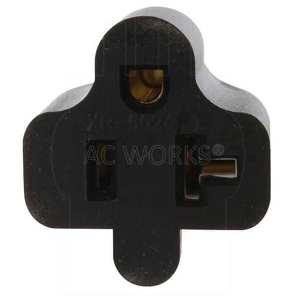 AC WORKS 5-15P to 5-20R 1 ft. 14 / 3 SJTW Indoor/Outdoor Cord in