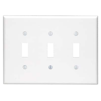 White 3-Gang Toggle Wall Plate (1-Pack)