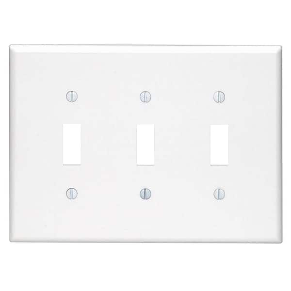 Leviton White 3-Gang Toggle Wall Plate (1-Pack)