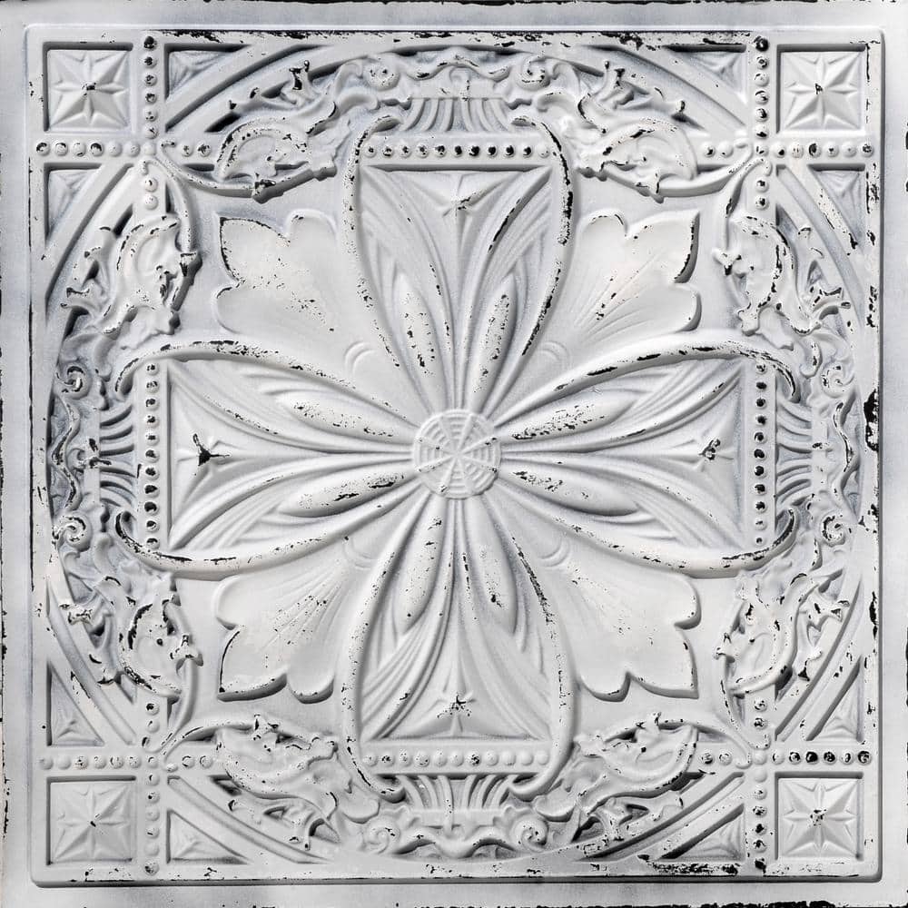 Milan 24'' White Textured PVC Ceiling Tile Set