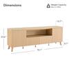 Spruce & Spring Oliver Oak TV Stand Fits TVs up to 80 in. with Wavy Panel Design, 2 Doors & 2 Drawers ,Soft-Close Hinges,Cable Ports SSKJWTTS001-OAK