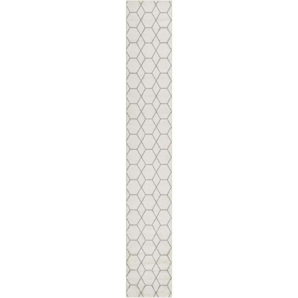 Trellis Frieze Ivory/Gray 2 ft. x 13 ft. Geometric Runner Rug price history on PriceWatchPro
