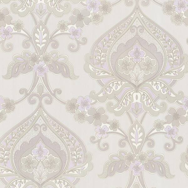 Beacon House Ashbury Lavender Paisley Damask Paper Strippable Roll Wallpaper (Covers 56 sq. ft.)