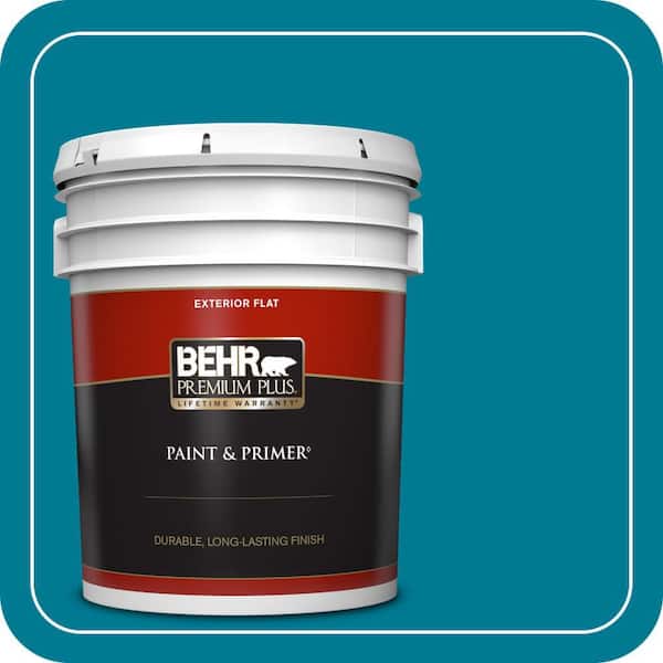 BEHR PREMIUM PLUS 5 gal. #520B-7 Havasu Flat Exterior Paint & Primer