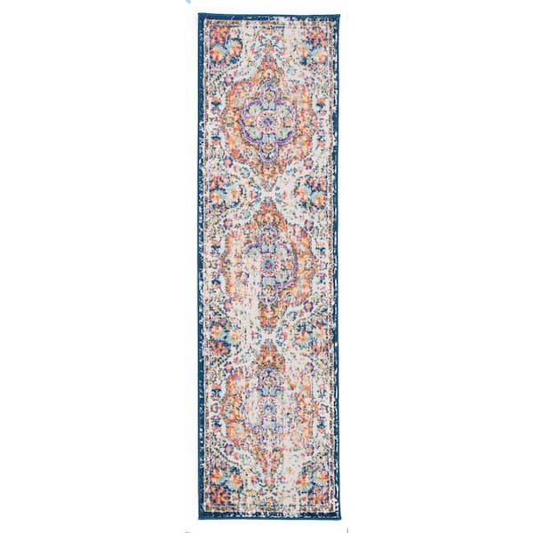 WRG Monaco Multi 2 ft. 7 in. x 12 ft. Geometric Shapes Circles Runner Rug