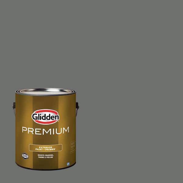 Glidden Premium 1 gal. PPG1010-6 Up In Smoke Satin Exterior Latex Paint
