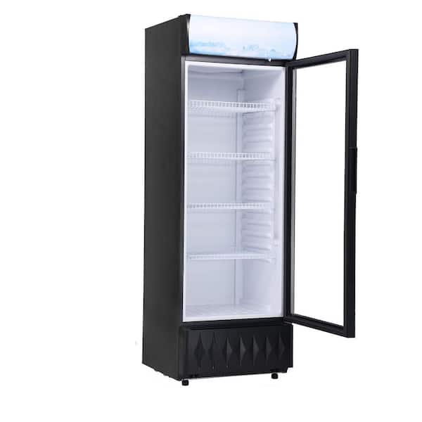 SVOPES Commercial Beverage Refrigerator 9.7 cu. ft. Glass Door Cooler 25.9 in. Upright Fridge with 4 Shelves Black